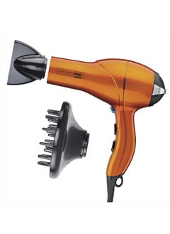 INFINITIPRO BY CONAIR Hair Dryer, 1875W Salon Performance AC Motor Hair Dryer, Conair Blow Dryer, Orange