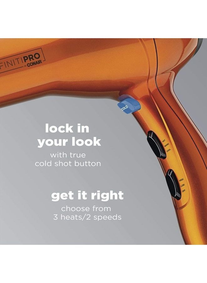 CONAIR - INFINITIPRO BY CONAIR Hair Dryer, 1875W Salon Performance AC Motor Hair Dryer, Conair Blow Dryer, Orange - Image 1