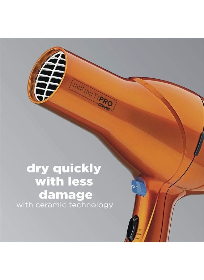 CONAIR - INFINITIPRO BY CONAIR Hair Dryer, 1875W Salon Performance AC Motor Hair Dryer, Conair Blow Dryer, Orange - Image 1