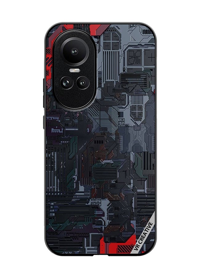 VR CREATIVE Protective Case Cover For Oppo Reno 10 Tech Design Multicolour - Image 1