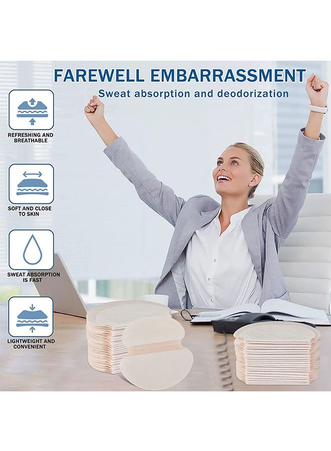 Generic 20 Pcs Disposable Underarm Sweat Pads Set, Premium Thin and Light Breathable Non Woven Fabricmaterial Antiperspirant Pads,  Fight Hyperhidrosis Underarm Guards Pads for Men and Women(Skin Color)  - Image 3