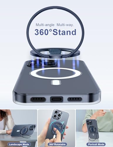 EWA MagOne الجيل الثالث [متوافق مع MagSafe] حامل هاتف مع حزام إصبع، حلقة مغناطيسية قابلة للإزالة لحامل الهاتف لآيفون 17،16،15،14،13،12 - (أزرق) - Image 2