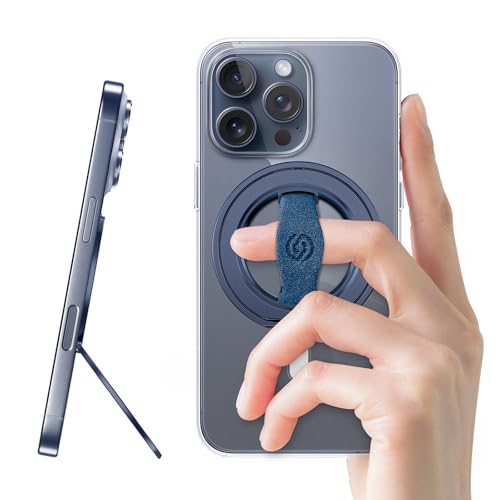 EWA MagOne الجيل الثالث [متوافق مع MagSafe] حامل هاتف مع حزام إصبع، حلقة مغناطيسية قابلة للإزالة لحامل الهاتف لآيفون 17،16،15،14،13،12 - (أزرق) - Image 4