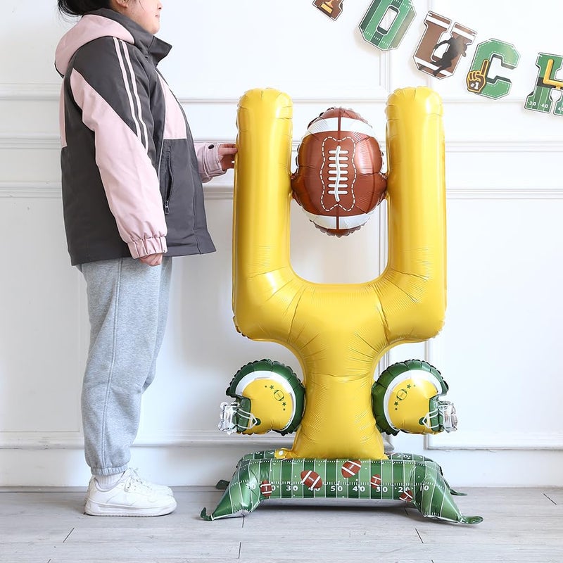 Heukikt 3Pcs Giant Football Party Supplies Kit - Goal Post Self Standing Balloon Set for Tailgate Celebrations Birthday Touch Down Rugby Super Bowl Sport Football Party Decorations - Image 4