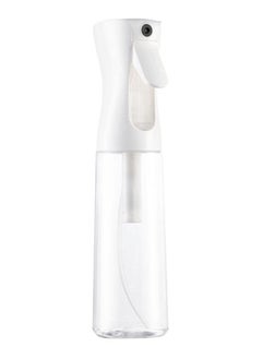 Lesha Continuous Spray Bottle Plastic Empty Hair Mist Sprayer Ultra Fine Water Mister for Hairstyling Cleaning Salons Plants Pet Care (300ml, Transparent White)  - Image 1