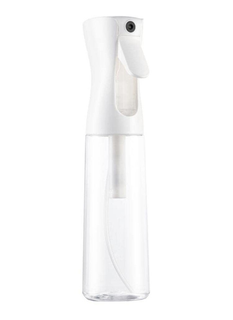 Lesha Continuous Spray Bottle Plastic Empty Hair Mist Sprayer Ultra Fine Water Mister for Hairstyling Cleaning Salons Plants Pet Care (300ml, Transparent White)  - Image 1