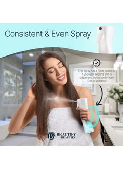 Lesha Continuous Spray Bottle Plastic Empty Hair Mist Sprayer Ultra Fine Water Mister for Hairstyling Cleaning Salons Plants Pet Care (300ml, Transparent White)  - Image 3