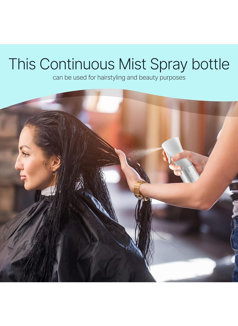 Lesha Continuous Spray Bottle Plastic Empty Hair Mist Sprayer Ultra Fine Water Mister for Hairstyling Cleaning Salons Plants Pet Care (300ml, Transparent White)  - Image 4