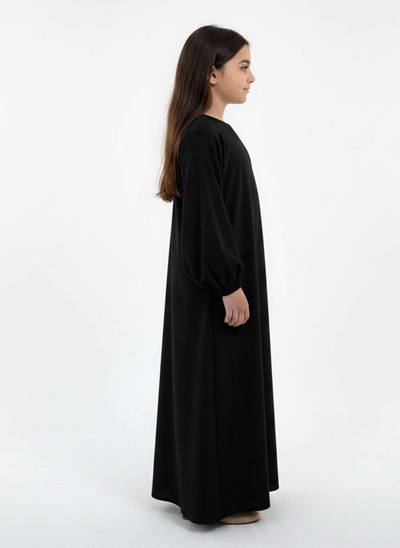 MSquare Fashion Kids Harir Maqsood Prayer Abaya I Black - Image 2