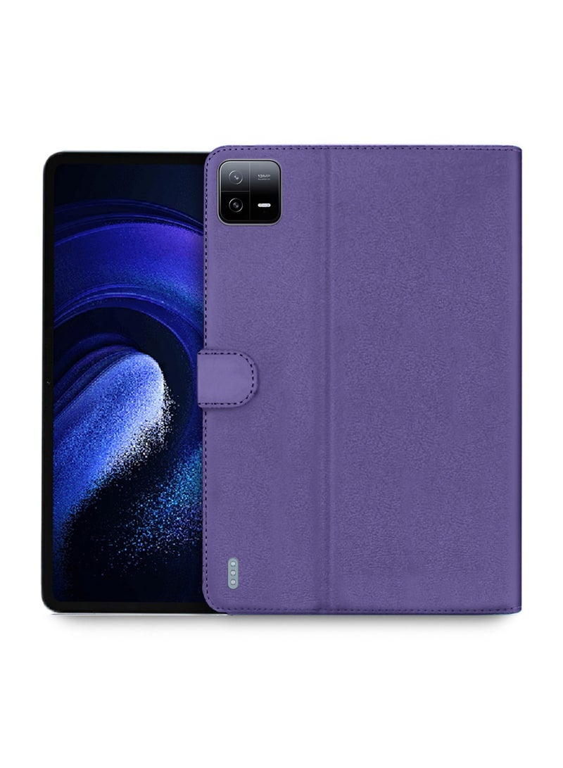 Wtech PU Leather Magnetic Closure Flip Case Cover For Xiaomi Pad 6 / Pad 6 Pro 11 Inch 2023 Purple - Image 1
