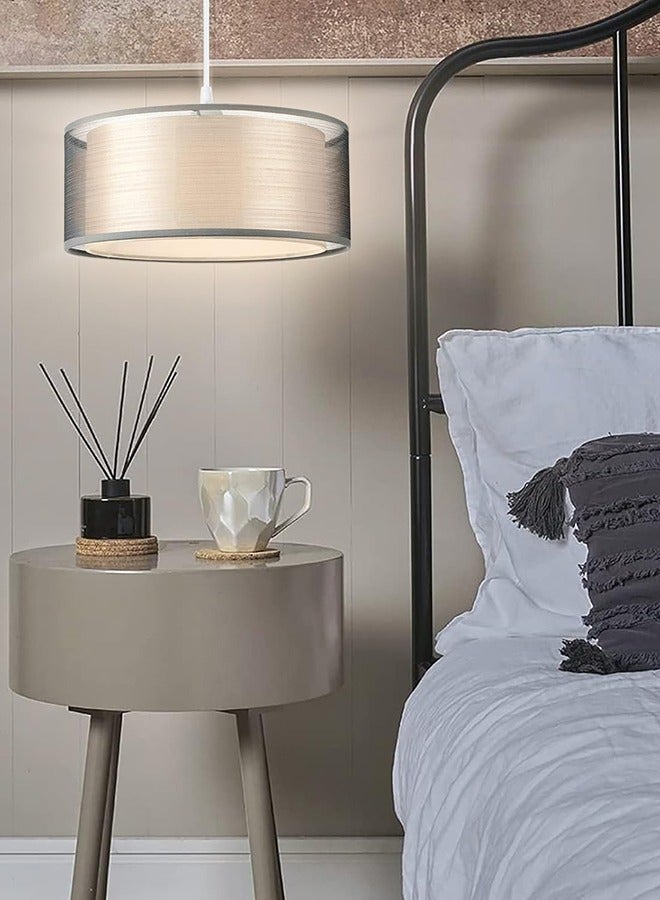 Garlo 2-Tier Large Lamp Shade, Modern Grey Light Shade, Lampshades for Ceiling Lights, Table Lamps & Floor Lamps, Ceiling Light Shade for Living Rooms, Kitchen, Bedroom, Hallways & Lounges  - Image 5