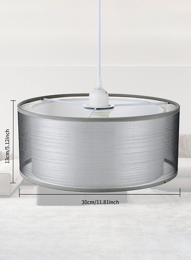 2-Tier Large Lamp Shade, Modern Grey Light Shade, Lampshades for Ceiling Lights, Table Lamps & Floor Lamps, Ceiling Light Shade for Living Rooms, Kitchen, Bedroom, Hallways & Lounges