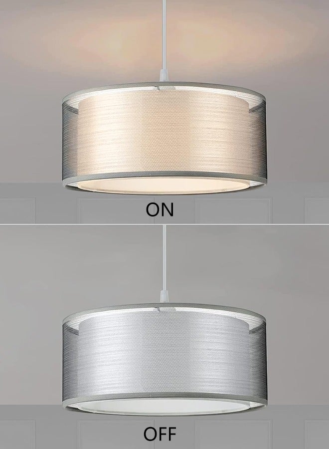 Garlo 2-Tier Large Lamp Shade, Modern Grey Light Shade, Lampshades for Ceiling Lights, Table Lamps & Floor Lamps, Ceiling Light Shade for Living Rooms, Kitchen, Bedroom, Hallways & Lounges  - Image 3