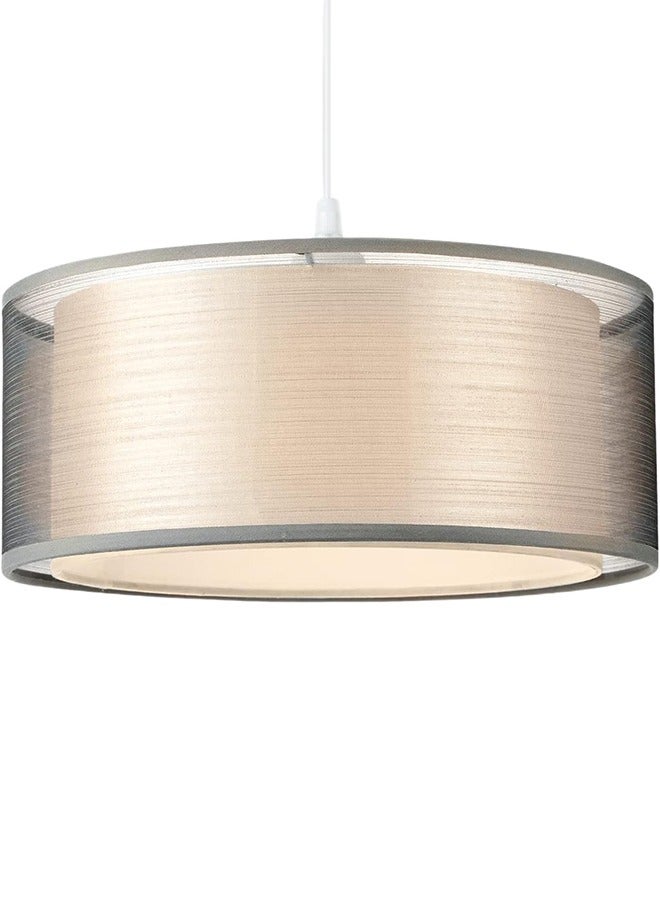 Garlo 2-Tier Large Lamp Shade, Modern Grey Light Shade, Lampshades for Ceiling Lights, Table Lamps & Floor Lamps, Ceiling Light Shade for Living Rooms, Kitchen, Bedroom, Hallways & Lounges  - Image 1