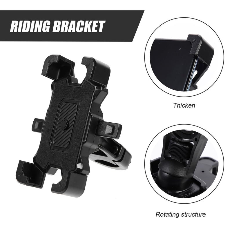 Rotatable Bike Phone Mount With Quick Lock Four Claw Handlebar Bracket Eva Pad Compatible With Smartphones For Outdoor Riding Black - Image 4