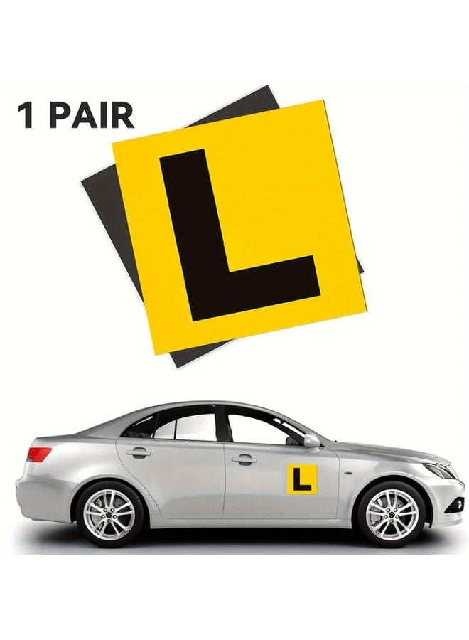 حزمة مزدوجة من الألواح المغناطيسية L و P لسائقي المتعلمين، عالية الوضوح، خالية من الضرر على الطلاء - Image 1