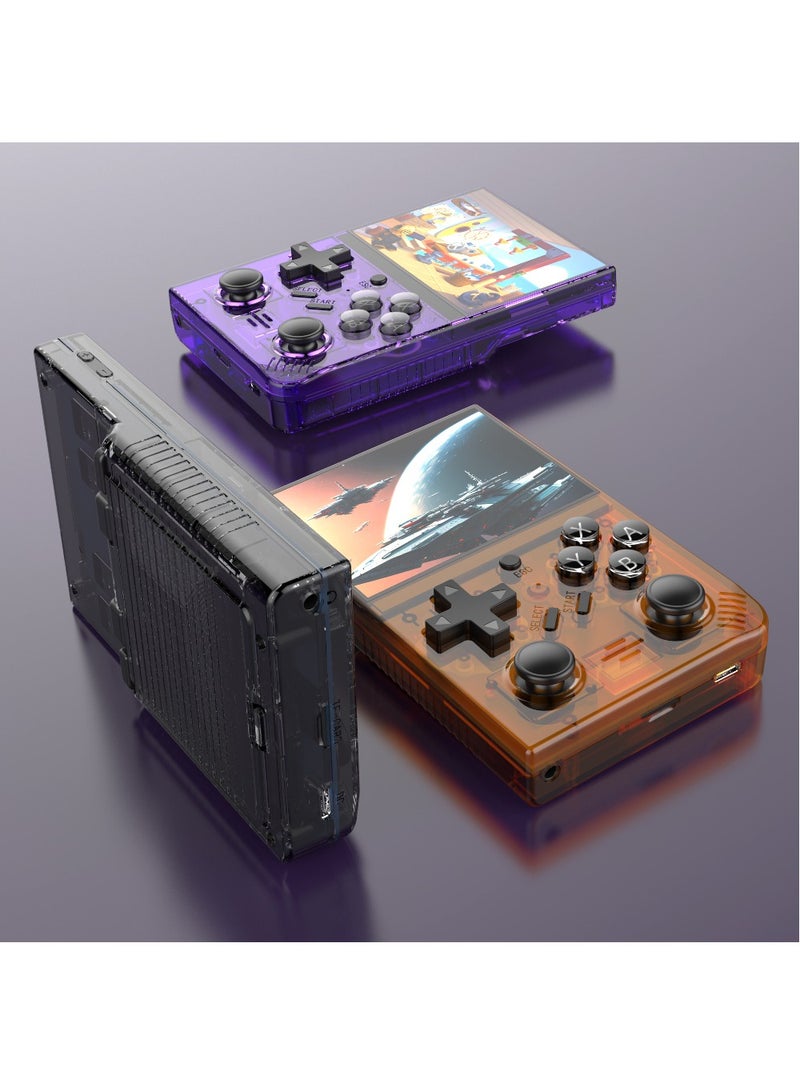 RS35 plus Handheld Game Console – 3.5" IPS Screen Linux EmuELEC System Retro Game Player with 20000+ Classic Games 64G TF Card (Orange) - Image 4