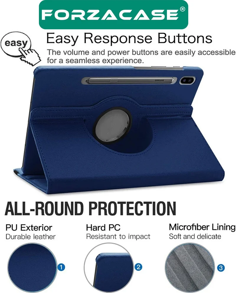 فورزاكاس Samsung Galaxy Tab S9 Fe Plus 12.4'' 360 Degree Rotating Stand Case Compatible with X610 - FC012