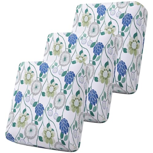 Smiry Printed Couch Cushion Covers Stretch Soft Couch Covers for Sofa Washable NonSlip Sofa Slipcover Furniture Protector for Indoor and Outdoor 3 Pack Light Green - Image 1
