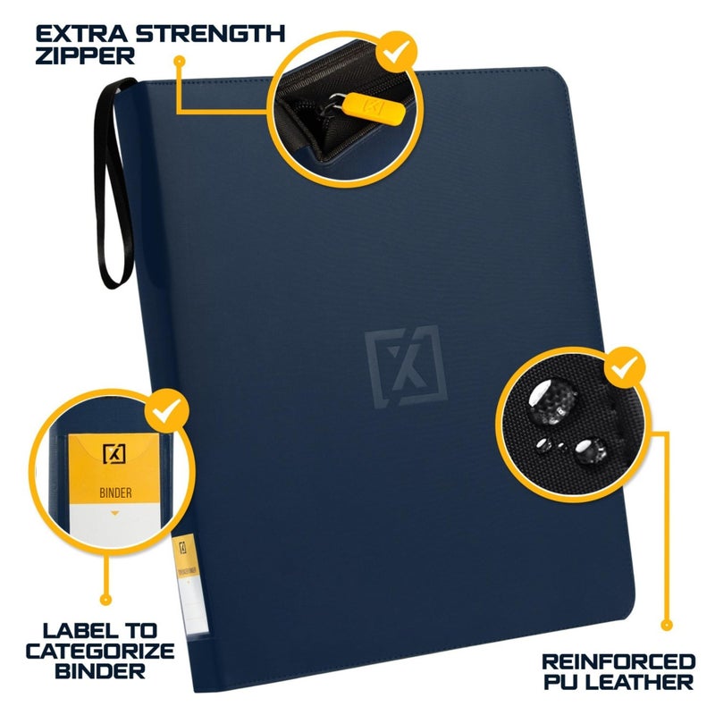 HOMEXPRO X PRO Top Load Card Binder - Compatible with Top-loading Card Cases - Fits 252 | 20 Premium Loaders Included | 9-Pocket Ringless Double-Sided Pages | Storage for TCG & Sports Cards - Image 3