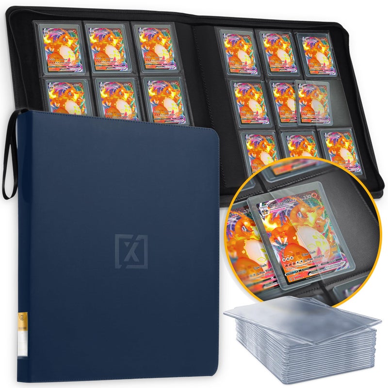 HOMEXPRO X PRO Top Load Card Binder - Compatible with Top-loading Card Cases - Fits 252 | 20 Premium Loaders Included | 9-Pocket Ringless Double-Sided Pages | Storage for TCG & Sports Cards - Image 1