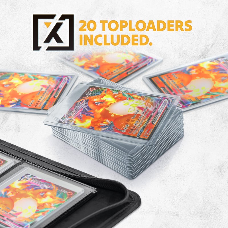 HOMEXPRO X PRO Top Load Card Binder - Compatible with Top-loading Card Cases - Fits 252 | 20 Premium Loaders Included | 9-Pocket Ringless Double-Sided Pages | Storage for TCG & Sports Cards - Image 2
