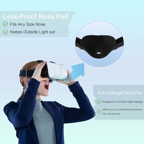 DTianSir VR Facial Interface for Oculus Quest 2,Removable Facial Interface Bracket,VR Accessories Set with Nose Pad,Foam Face Covers,Lens Cover - Image 4