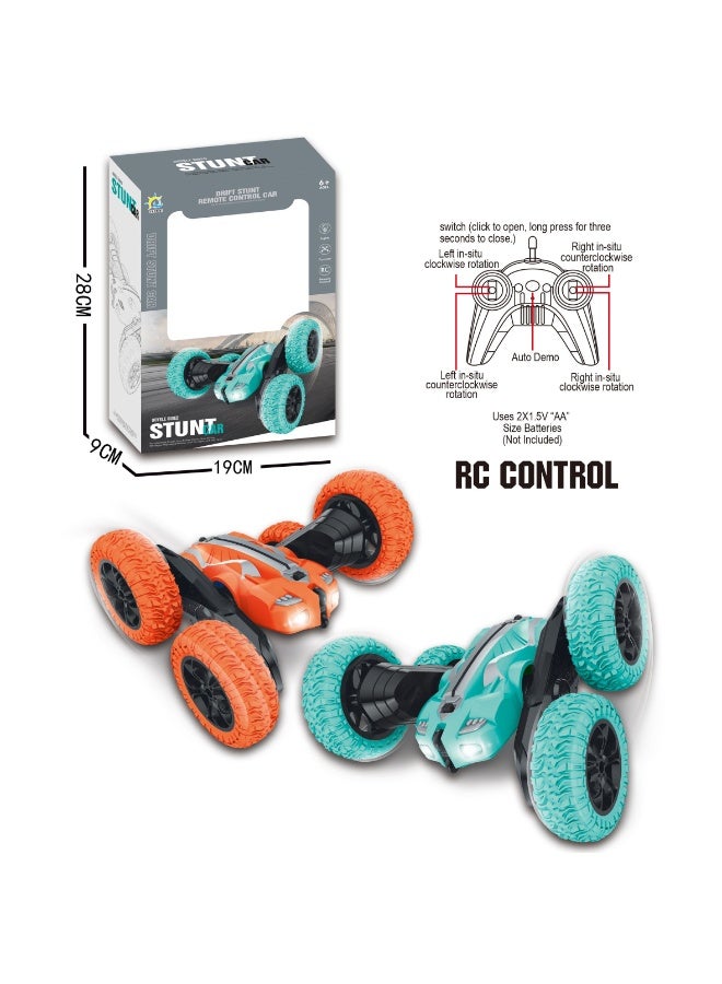 لحظة مرح لعبة سيارة بهلوانية بزاوية 360 تعمل بجهاز تحكم عن بعد مع اضواء LED - Image 2