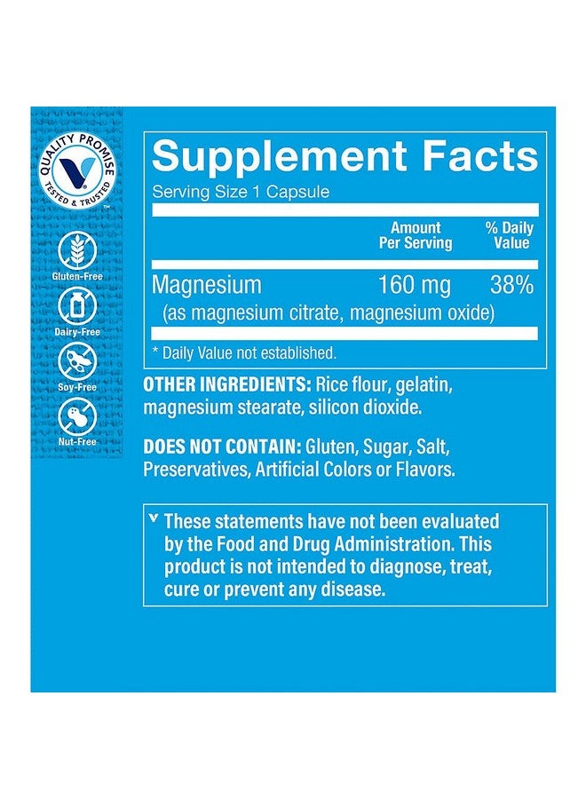 The Vitamin Shoppe Magnesium Citrate Complex 160MG, Mineral Supplement That Supports Bones, Teeth & Energy Production (300 Capsules) - Image 3