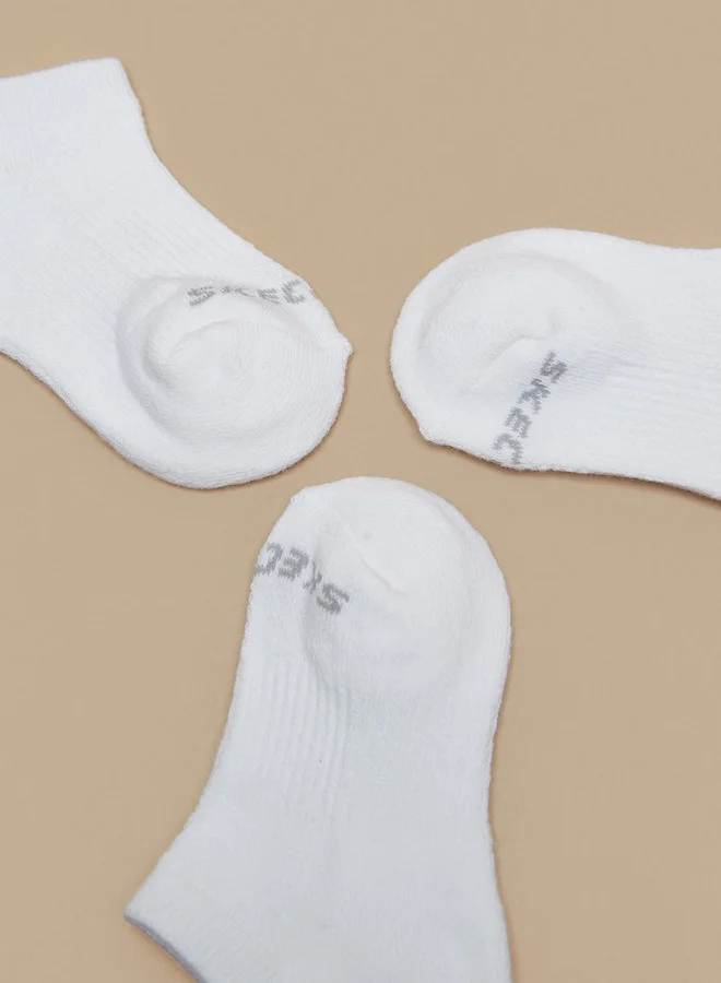 SKECHERS Terry No Show Sports Socks - Set of 3