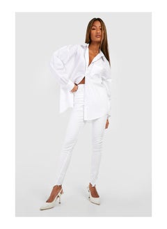 Distressed Asymmetric Hem Skinny Jeans