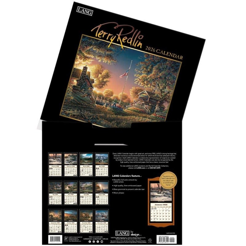Lang Terry Redlin 2026 Wall Calendar â€“ 12-Month Calendar with Stapled Binding, Linen-Embossed Americana Art by Terry Redlin, 13.4" Ã— 12" - Image 4