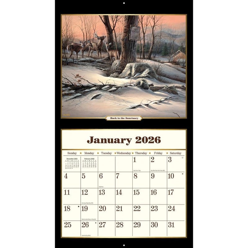 Lang Terry Redlin 2026 Wall Calendar â€“ 12-Month Calendar with Stapled Binding, Linen-Embossed Americana Art by Terry Redlin, 13.4" Ã— 12" - Image 2