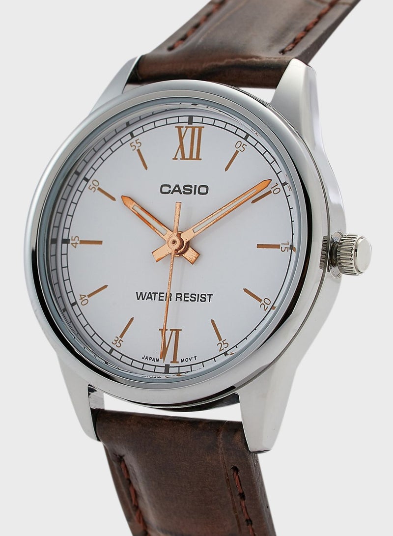 CASIO Leather Strap Analog Watch - Image 2