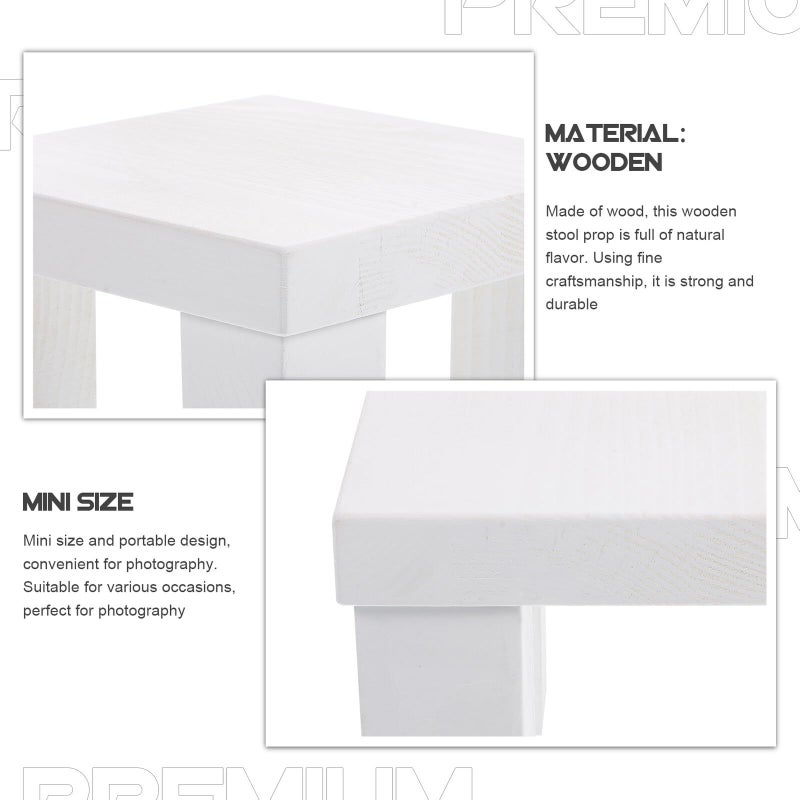 Veemoon Small Wooden Mini Stool Photography Prop for Baby - Image 5