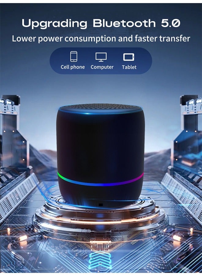 Bluetooth Speaker, Mini Wireless Portable Speakers with Subwoofer, Louder Volume, Longer Playtime, Bluetooth 5.0, IPX 4 Waterproof Speaker for Party Beach Camping, Black  - Image 4