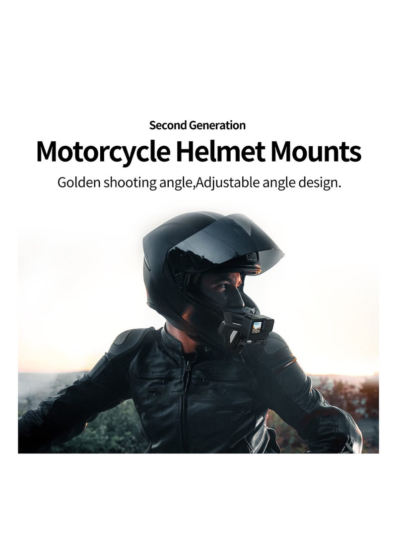 Generic - Motorcycle Helmet Chin Mount for GoPro, Claw Clamp Body Strap Compatible with Most Helmets, Stable Fast Release Cycling Accessory for GoPro Max Hero 11 10 9 8 Insta360 DJI Osmo Action Pocket 2. - Image 1