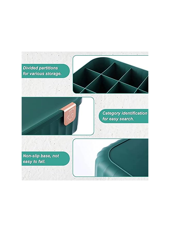 Green Tiger Socks Underwear Drawer Organizer Divider, 10 Cells Plastics Cabinet Closet Organizer Storage Boxes for Clothes, Socks, Lingerie, Underwear, Ties(Green) - Image 4