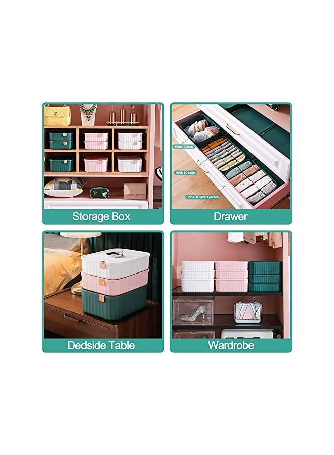 Green Tiger Socks Underwear Drawer Organizer Divider, 10 Cells Plastics Cabinet Closet Organizer Storage Boxes for Clothes, Socks, Lingerie, Underwear, Ties(Green) - Image 3