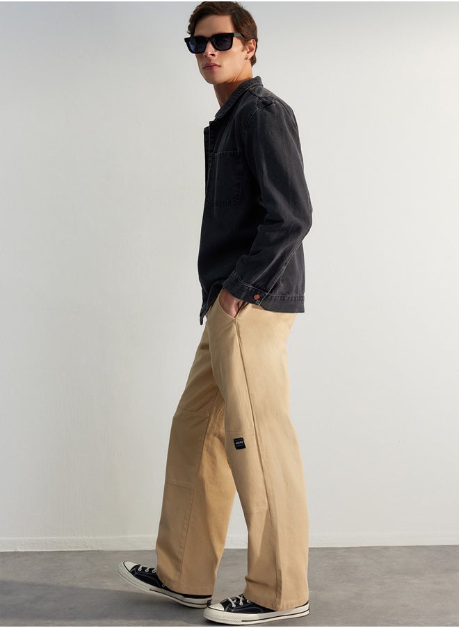 trendyol Limited Edition Premium Loose Fit Label Detailed Trousers TMNSS23PL00038  - Image 1