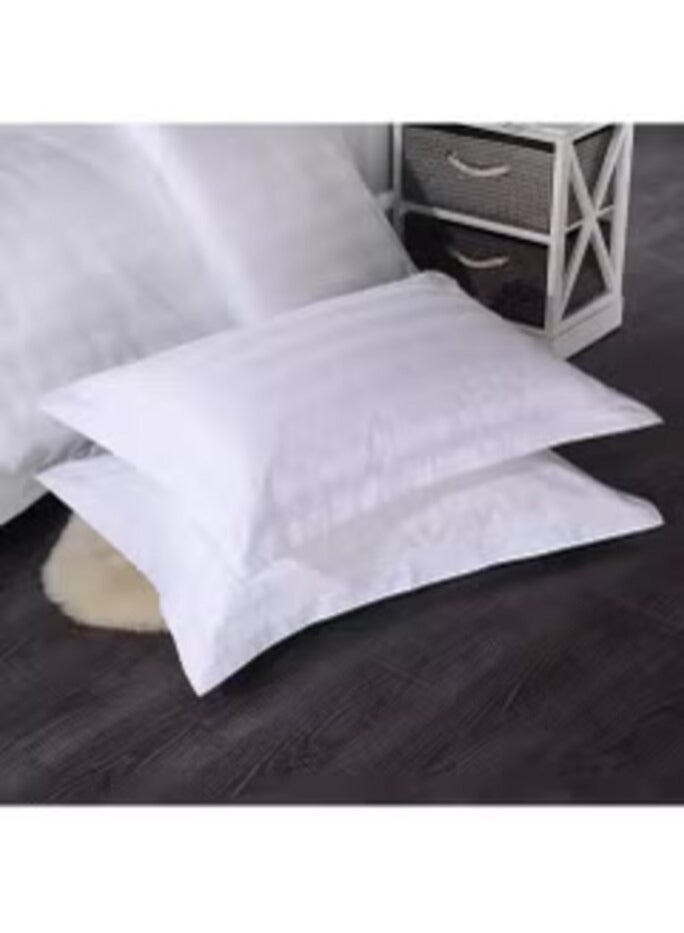 هاوس ون حبتين | مخده فندقية مخططة من بديل الريش مايكروفايبر - أبيض - Image 2