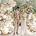 LANGASQUE White Sand Champagne Gold Balloon Arch Kit 143Pcs Metallic Champagne Gold Neutral Balloons Garland Arch Kit Confetti Balloons for First Communion Anniversary Engagement Wedding Birthday Decorations - Image 4