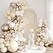 LANGASQUE White Sand Champagne Gold Balloon Arch Kit 143Pcs Metallic Champagne Gold Neutral Balloons Garland Arch Kit Confetti Balloons for First Communion Anniversary Engagement Wedding Birthday Decorations - Image 2