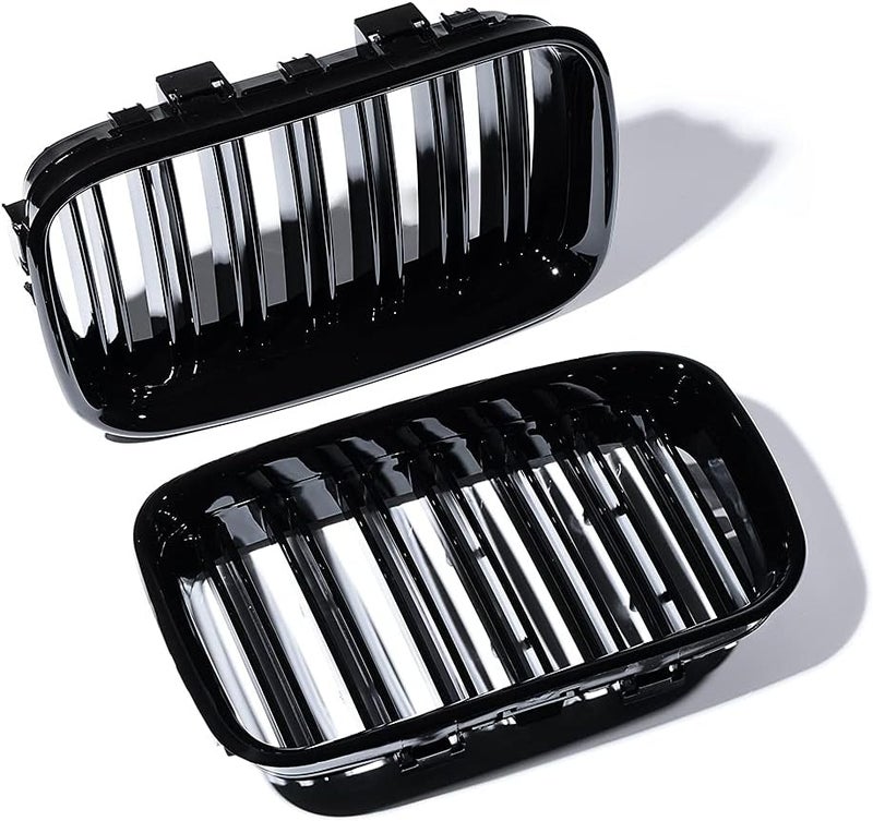 Front Upper Glossy Black Kidney Grille for 1992-1996 BMW E36 3-Series - Image 1