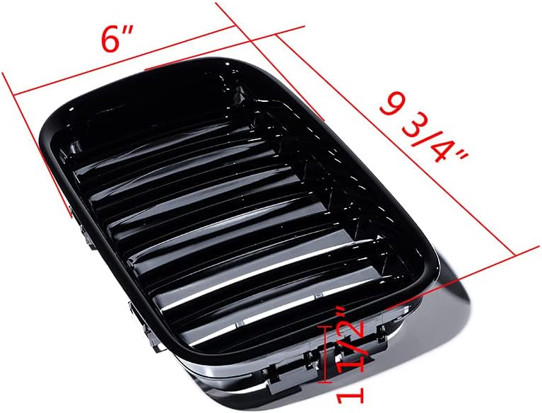 Front Upper Glossy Black Kidney Grille for 1992-1996 BMW E36 3-Series - Image 4