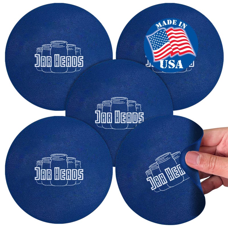 JAR HEADS Rubber Jar Opener Gripper Pad 5 Pack Thick 5 Inch Grippers for Opening Jars Made in the USA Jar Opener for Weak Hands Seniors with Arthritis
