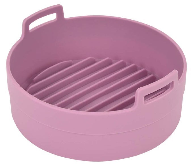 PREMIUM AIR FRYER SILICONE POT BOWL BASKET 3 TO 5 QT FOOD SAFE AIR FRYERS OVEN ACCESSORIES EASY TO CLEAN REPLACEMENT OF PARCHMENT LINERS 75 INCHES IN DIAMETER PINK
