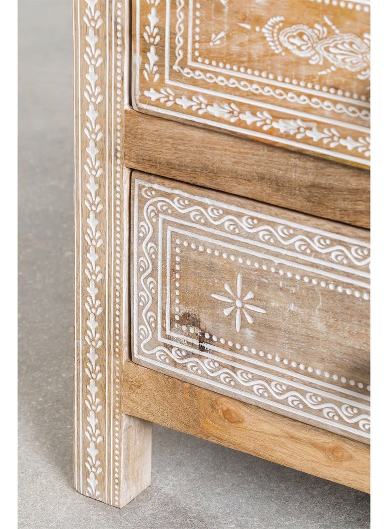 أرتيسانيا - المنزل والمعيشة قم بتنزيل طاولة السرير المصنوعة من خشب المانجو (45 × 35 سم) - Image 5