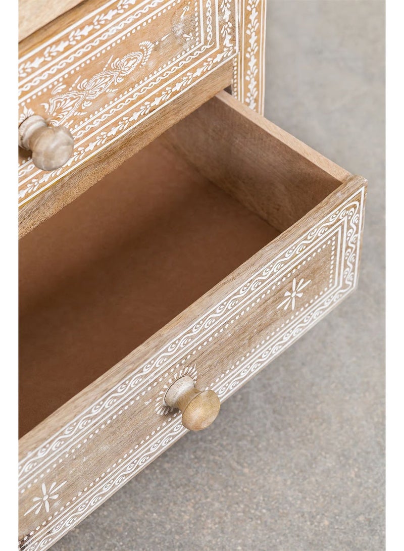 أرتيسانيا - المنزل والمعيشة قم بتنزيل طاولة السرير المصنوعة من خشب المانجو (45 × 35 سم) - Image 4