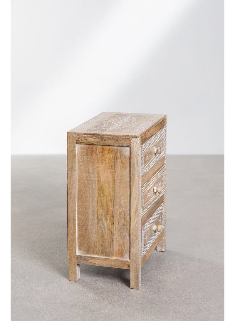 أرتيسانيا - المنزل والمعيشة قم بتنزيل طاولة السرير المصنوعة من خشب المانجو (45 × 35 سم) - Image 3